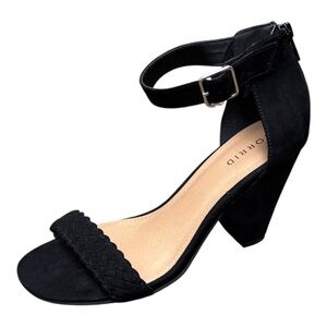 Torrid Black Cone Heel Sandals | Size 8W | Back Zip & Buckle, Torrid Shoes